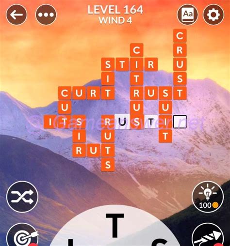 Wordscapes Level 164 Answers [Wind 4, Sky].